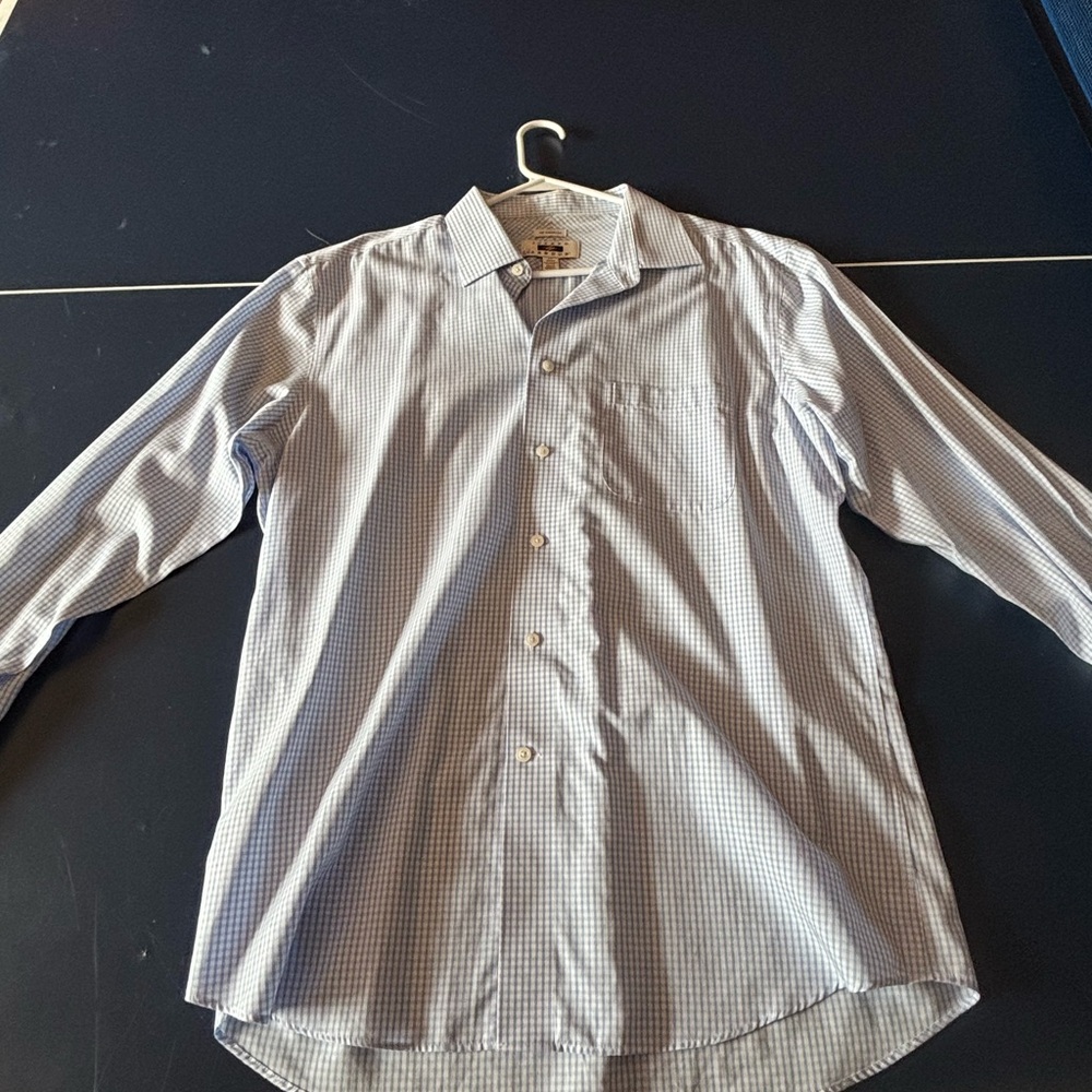 Joseph Abboud Blue and White Checkered Shirt